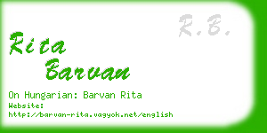 rita barvan business card